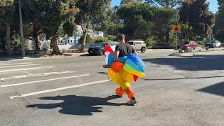 SFPD officer wears chicken costume as decoy to ticket drivers