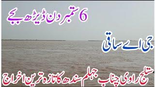 Latest flow of all rivers Mangla dam downstream increased منگلاڈیم سے اخراجمیں اضافہ ستلج ریلا بدستو