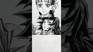 Speed drawing StickMan Giyu Tomioka from Demon Slayer #shorts #anime #drawing