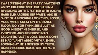 I was sitting at the party, watching as my cheating wife, dressed in a revealing outfit, flirted...