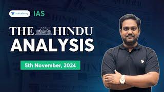 The Hindu Newspaper Analysis LIVE | 5th November | UPSC Current Affairs Today | Chethan N