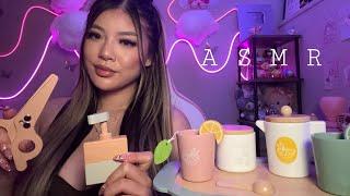 ASMR | Wooden Pampering️ (skincare, makeup, haircut, layered sounds)