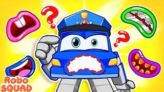 Lovely Mouth, Where Are You? | Don't Choose The Wrong Mouth | Funny Story | Robosquad Kids Cartoon