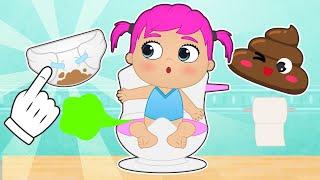 BABIES ALEX AND LILY  Learn how to poo at bathroom