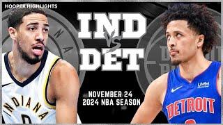 Indiana Pacers vs Detroit Pistons Full Game Highlights | Nov 24 | 2024 NBA Season