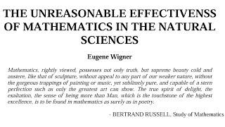 Article Review ⇢ THE UNREASONABLE EFFECTIVENSS OF MATHEMATICS IN THE NATURAL SCIENCES -Eugene Wigner