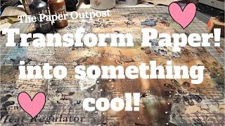 TRANSFORM UGLY CRAFT PAPER? Beginner Junk Journal Ideas! The Paper Outpost! :)