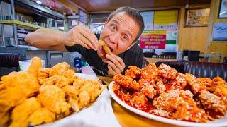 Extra Crispy Fried Chicken!!  STREET FOOD KOREA + My New Favorite Korean Food!