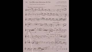 14 La fille aux cheveux se lin by Claude Debussy piano accompaniment at rehearsal speed