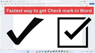 Fastest way to get Check mark in Word | Shortcut for Tick Symbol in Word  and     [2023]