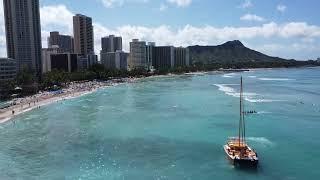 Oahu,  April 2023 ~ drone footage Waikiki 4K