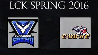 [H/L] SBENU vs EMF G3 | SBENU Sonicboom vs e-mFire Game 3 (23.01.2016) | LCK Spring 2016