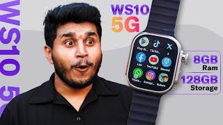 5G Killer Android Smartwatch️|| With 8GB Ram + 128GB Storage|| WS10A Ultra|| 180° Rotating Camera