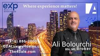 Ali Bolourchi Real Estate Broker with eXp Realty TV Ad 416 886 2000 GTALuxuryHomes ca