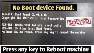 No Boot device found. Press any key to reboot the machine. Dell laptop no boot device found error.