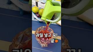 누르자마자 과즙 쭉~! #수동착즙기 #쥬스만들기 #홈카페템