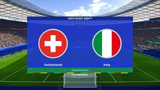 Switzerland vs Italy | UEFA Euro 2024 | Round of 16 | Olympiastadion | PES 2021