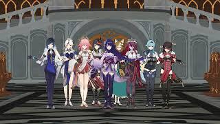 mmd} Yelan Raiden Shogun Yae Miko Kujou Sara Ningguang Rosaria Miss Hina Beidou Eula Toy