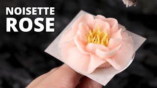 How to pipe buttercream noisette rose [ Cake Decorating For Beginners ]