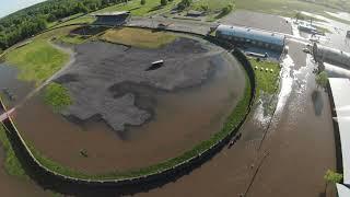 Aerial Video of Neosho River Flooding, Miami Fairgrounds & Riverview Park, 05/07/2022