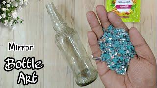 Glass Bottle Art | Antique Style Night Lamp Mirror Bottle Decoration | Craft Ideas