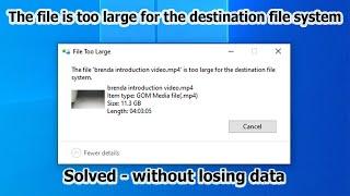 How to Fix the "File Too Large for the Destination File System" Issue Easily