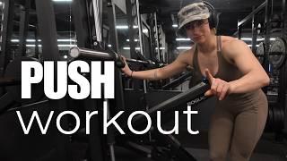 most G.O.A.T.E.D push workout | chest, shoulders, triceps at the gym