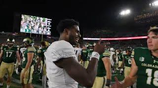 SHEDUER SANDERS STOOD ON BUSINESS AFTER RUNNING INTO CSU QB HATER AFTER THE GAME!