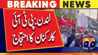 UK: PTI London's massive protest in front of Avenfield Apartments | Imran Khan