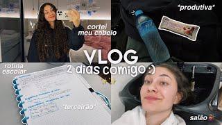 vlog: 2 dias comigo  (salão, treino, rotina escolar)