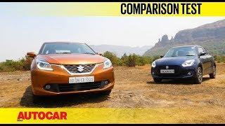 New Maruti Swift vs Maruti Baleno | Comparison Test | Autocar India