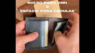 Carteira Masculina Feminina Couro Brasile Slim. Fábrica, atacado, revenda, brinde, personalizada.