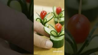 Carrot & Cucumber Flower Garnishes | Easy Food Decoration