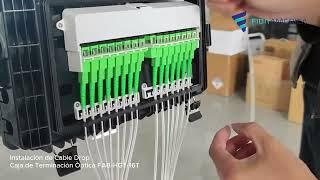 Instalación de cables de acometida en la caja de terminación óptica FAB-HGT-16T | Fibramerica.com