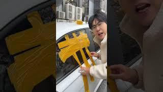 The car key is locked in the car, how to open the door? #car
