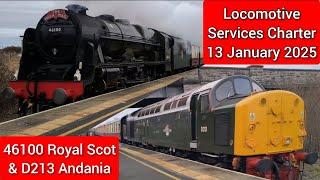 46100 Royal Scot on final running before withdrawal & D213 Andania on LSL Railtour