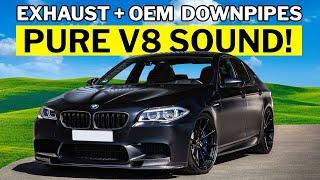 THE BEST SOUNDING M5!! BMW F10 M5 with Valvetronic Designs Exhaust + OEM Downpipes