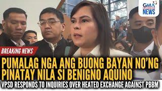 VP Sara Duterte responds to inquiries over heated exchange against PBBM | GMA Integrated News