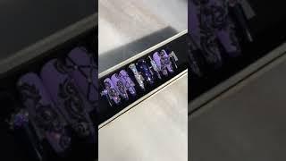 The Purple Royal Press on Nails with Swarovski Crystals | Halloween nails | False Nails, LiliumNails