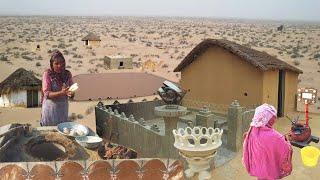 Morning Routine of Deserts Women | Cooking Traditional Breakfast || Pakistan Village Life