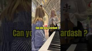 She asked me play Czardash ️#violin #violinist #piano #pianist #publicreaction #musician