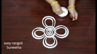Very simple rangoli designs for Beginnerseasy and small mugguluBeautiful kolam freehand