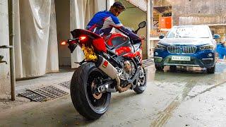 LOUD BMW S1000RR Akrapovic Full Exhaust System Sound (FLAME SPITTER) 