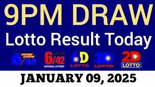 Lotto Result Today 9pm Draw January 9, 2025 Swertres Ez2 PCSO Live Result