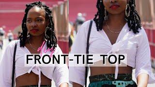 DIY FRONT TIE TOP From scratch for Beginners | NO PATTERN
