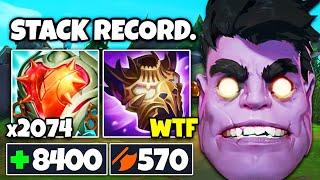 WTF?! I BROKE THE DR. MUNDO HEARTSTEEL RECORD (2074 STACKS, 8400 HP, 570 AD)