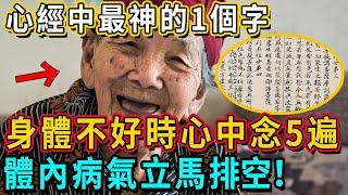 120歲高僧抖出佛家奧秘：《心經》中最神奇的1個字， 身體不好時在心中默念5遍，體內病氣立馬排空！| 佛談大小事