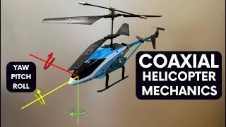 How Coaxial Helicopters Work ? Yaw, Pitch, and Roll Mechanics Explained