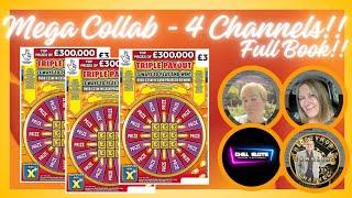 Mega Collab Part 4 of 6 FULL BOOK!! £180 of Triple Payout UK Allwyn National Lottery Scratch Cards