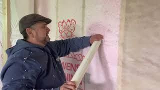 Insulating a wall with blown in insulation before wallboard is installed